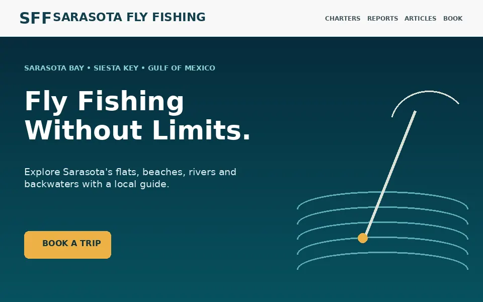 Sarasota Fly Fishing actual website screenshot