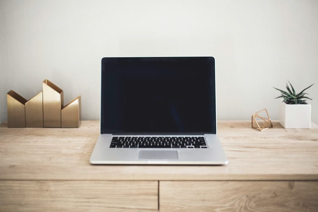 Laptop on a clean desktop illustrating affordable professional website design
