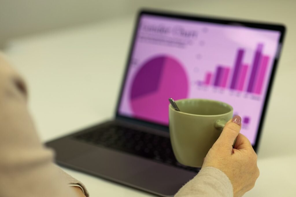 Website traffic analytics and charts illustrating SEO benefits