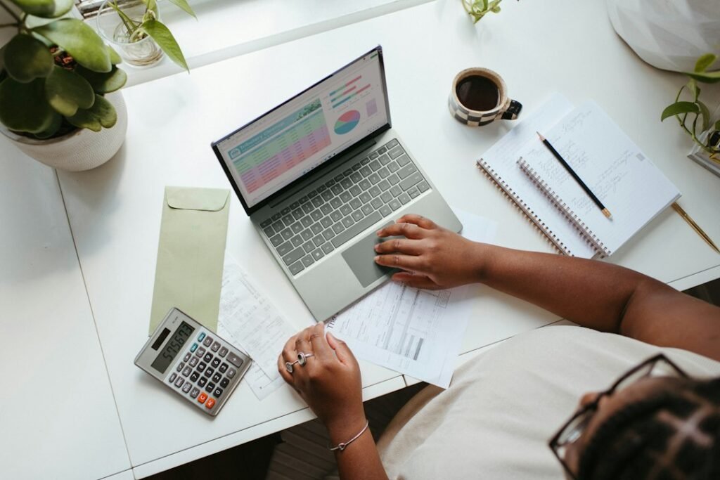 Business owner reviewing a website investment and project budget